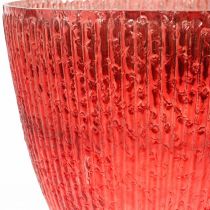 Kerzenglas Windlicht Rot Glas Deko Vase Ø21cm H21,5cm