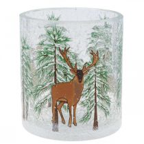 Artikel Teelichthalter Glas Weihnachten Crackle Teelichtglas H10cm