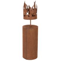 Artikel Teelichthalter Kerzenform Metall Rostdeko H36cm Innenbereich