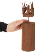 Artikel Teelichthalter Kerzenform Metall Rostdeko H36cm Innenbereich
