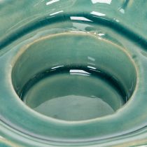 Artikel Teelichthalter Schneckenform Keramik Türkis 16 cm