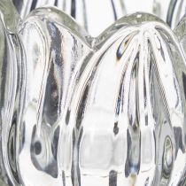 Artikel Teelichthalter aus Glas in Blumenform, 17 cm, transparent