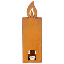 Artikel Teelichthalter Weihnachten Edelrost Hirsch Kerzenform 45x14cm Metall rostbraun