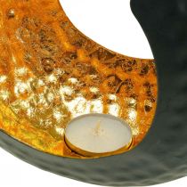 Artikel Teelichthalter Metall Schwarz Gold 19×11×17cm