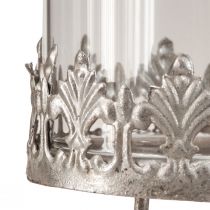 Artikel Teelichthalter zum Stecken mit Glas Silber Antik Ø7cm 4 St