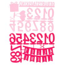 Artikel Tischdekoration aus Filz Rosa Pink – DIY-Set mit Zahlen und Schriftzug – 27,5 × 19,5 cm