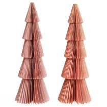 Artikel Tischdeko Tannenbaum Wabenpapier Apricot Gold H30cm 2 St