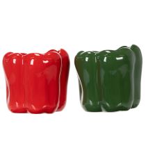 Artikel Pflanzübertopf Keramik Paprika-Design 13cm Rot und Grün 2er-Set für Innen