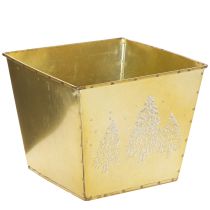 Artikel Pflanzgefäss Metall gold mit Tannenmotiv 18cm
