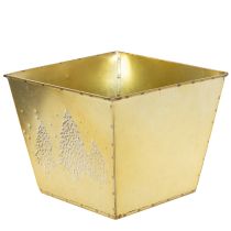 Artikel Pflanzgefäss Metall gold mit Tannenmotiv 18cm