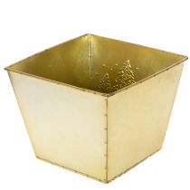 Artikel Pflanzgefäss Metall gold mit Tannenmotiv 18cm
