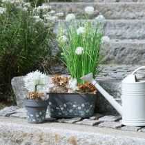 Artikel Metall-Blumentopf 15 cm mit Wiesenblumen-Design im 3er-Set für Balkon und Terrasse