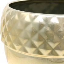 Artikel Übertopf Keramik Eichel Golden Weihnachtsdeko Ø18cm H16,5cm