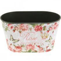 Artikel Pflanztopf-Set Kunststoff Rose-Motiv, Deko-Blumenwanne 21,5 cm / 18,5 cm, 2 Stück