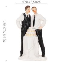 Artikel Tortenfigur Männerpaar aus Polyresin, 16,5cm, Hochzeitsmotiv