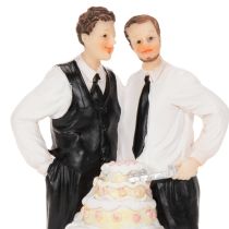 Artikel Tortenfigur Männerpaar aus Polyresin, 16,5cm, Hochzeitsmotiv