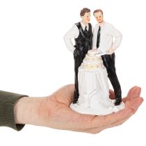 Artikel Tortenfigur Männerpaar aus Polyresin, 16,5cm, Hochzeitsmotiv