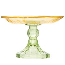 Artikel Glas-Dekoteller mit Fuss Gelb-Blume für Festliche Dekoration Ø15cm