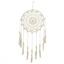 Artikel Makramee Traumfänger Wandbehang Boho Chic Wanddeko Handgefertigt Creme Ø22cm H54cm