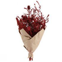 Artikel Trockenblumenstrauss Weinrot mit Disteln, Gräsern und Ähren 40cm 80g für Innenbereich
