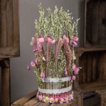 Trockenblumstrauß Strauß Wiesenblumen Pink H50cm 140g