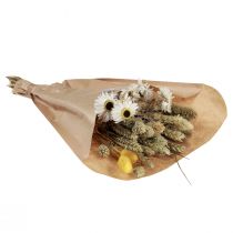 Artikel Trockenblumenstrauß Strohblumen Phalaris Weiß Gelb 30cm