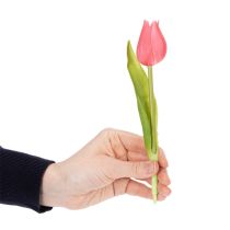 Artikel Künstliche Tulpen aus Polyester, 21 cm, rosa, 6er-Set für Dekorationen