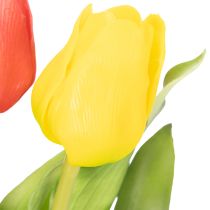 Artikel Künstliche Tulpen 30 cm Frühjahrsdekoration für Tischvasen 7 Stück, Rosa, Rot und Gelb