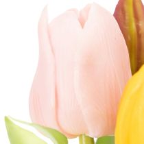 Artikel Künstliche Tulpen 30 cm Frühjahrsdekoration für Tischvasen 7 Stück, Rosa, Rot und Gelb