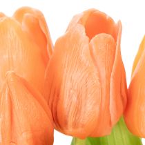 Artikel Künstliche Tulpen aus Polyester und Kunststoff, 30 cm, Orange, 7 Stück, für Wohn- und Tischdekoration