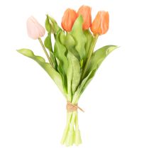 Artikel Künstliche Tulpen aus Polyester und Kunststoff, 30 cm, Orange, 7 Stück, für Wohn- und Tischdekoration