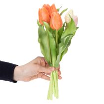 Artikel Künstliche Tulpen aus Polyester und Kunststoff, 30 cm, Orange, 7 Stück, für Wohn- und Tischdekoration