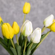 Artikel Tulpen Kunstblumen Gelb 40 cm, 7 Stück, aus Polyester für Frühlingsdekoration