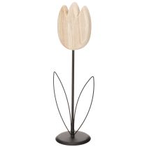 Artikel Dekorative Holztulpe mit Metallstandfuss, 47,5 cm, Natur und Schwarz
