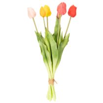 Artikel Künstlicher Tulpenstrauss 43 cm mehrfarbig aus Polyester für Wohnraumdekoration