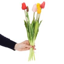 Artikel Künstlicher Tulpenstrauss 43 cm mehrfarbig aus Polyester für Wohnraumdekoration