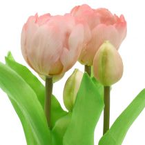 Artikel Künstliche Tulpen im Topf aus Kunststoff und Metall 22,5 cm Rosa Gelb