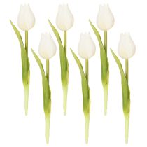 Artikel Künstliche Tulpen aus Polyester 21 cm Weiss 6er-Set