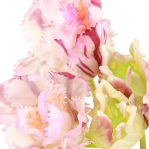 Artikel Tulpenstrauss künstlich Papageientulpen Lila mit 5 Blüten 40 cm