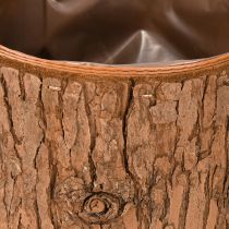 Artikel Übertopf Holz rund Pflanztopf Pinienrinde Ø15cm H12,5cm