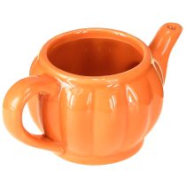 Artikel Übertopf aus Keramik in Teekannenform, 15×9×6,5 cm, Orange, 2 Stück