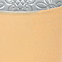 Artikel Blumenübertopf Metall Ø13,5cm H12,5cm Pastell Orange Innenbereich