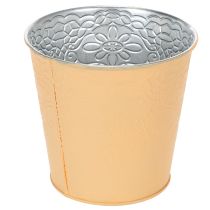 Artikel Blumenübertopf Metall Ø13,5cm H12,5cm Pastell Orange Innenbereich