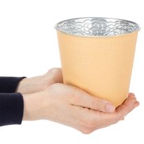 Artikel Blumenübertopf Metall Ø13,5cm H12,5cm Pastell Orange Innenbereich