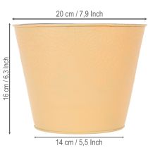 Artikel Metall Blumenübertopf Ø20cm H16cm Pastell Orange für Innen- und Aussenbereich