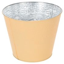 Artikel Metall Blumenübertopf Ø20cm H16cm Pastell Orange für Innen- und Aussenbereich