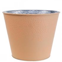Artikel Übertopf Metall Blumenübertopf Pastell Orange Ø20cm H16cm