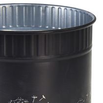 Artikel Metall Übertopf Pusteblumen Schwarz Ø12,5cm H14cm Innenbereich