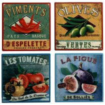 Artikel Untersetzer für Gläser Keramik Obst Gemüse 10×10cm 4St