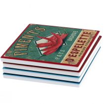 Artikel Untersetzer für Gläser Keramik Obst Gemüse 10×10cm 4St